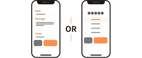 <p>Create a card by entering or selecting a personalized message</p>